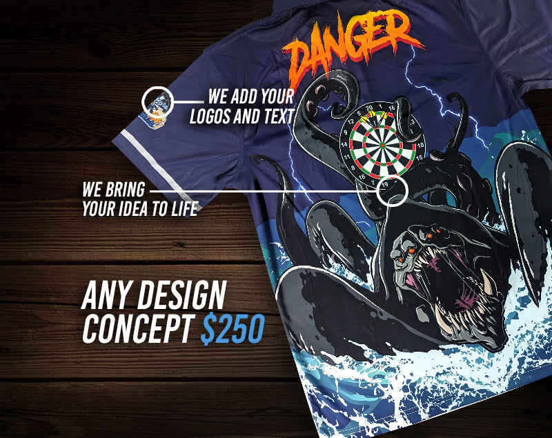 Darts Kraken theme example of a fully custom design we have done in the past.