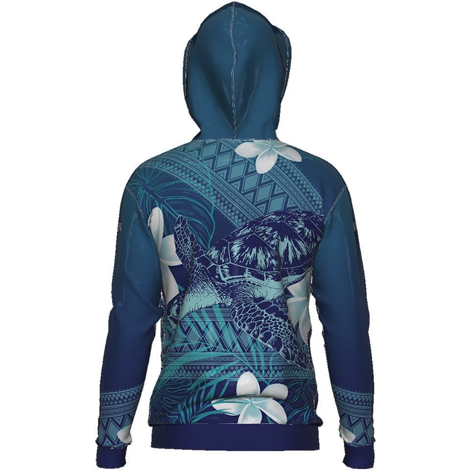 Tribal Turtle Blue Hoodie