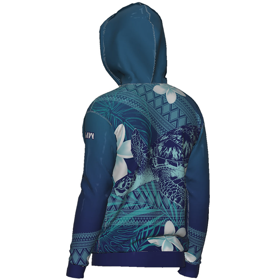 Tribal Turtle Blue Hoodie