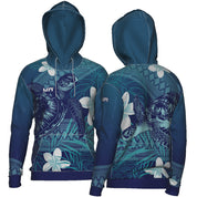 Tribal Turtle Blue Hoodie