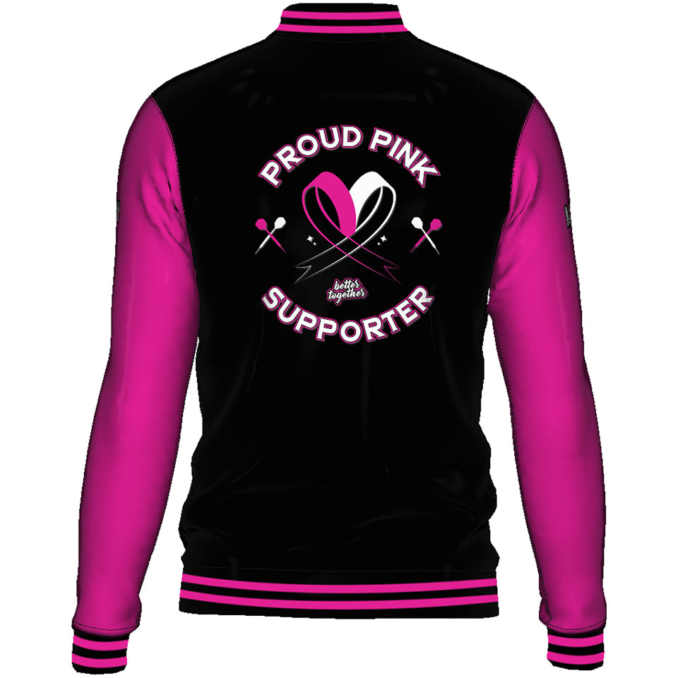 Proud Pink Supporter Letterman Pullover Jacket