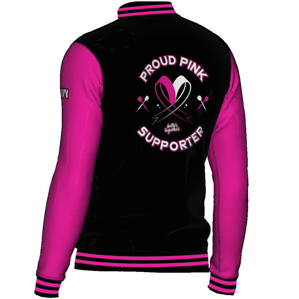 Proud Pink Supporter Letterman Pullover Jacket