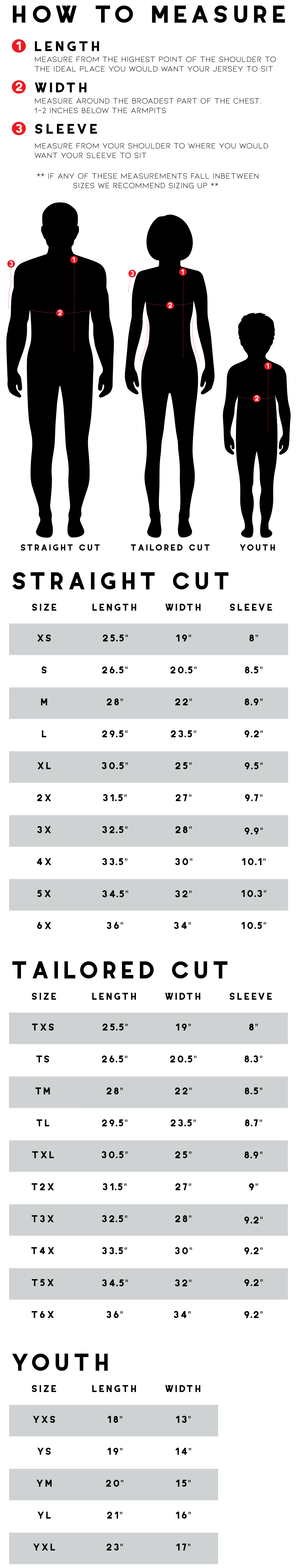 Custom Sizing Chart